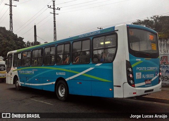 Viação Ponte Coberta RJ 190.022 na cidade de Rio de Janeiro, Rio de Janeiro, Brasil, por Jorge Lucas Araújo. Número da foto: #7098693.