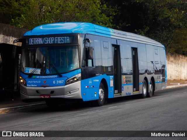 Viação Paratodos > São Jorge > Metropolitana São Paulo > Mobibrasil 6 3187 na cidade de São Paulo, São Paulo, Brasil, por Matheus  Daniel. ID da foto: 7098845.