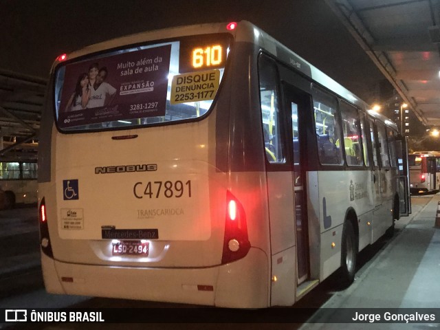Viação Redentor C47891 na cidade de Rio de Janeiro, Rio de Janeiro, Brasil, por Jorge Gonçalves. Número da foto: #7097162.