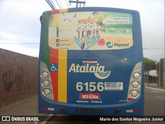 Viação Atalaia Transportes 6156 na cidade de Aracaju, Sergipe, Brasil, por Mario dos Santos Nogueira Junior. ID da foto: 7102558.