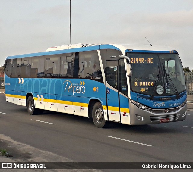 Viação Nossa Senhora do Amparo RJ 186.088 na cidade de Niterói, Rio de Janeiro, Brasil, por Gabriel Henrique Lima. ID da foto: 7029402.