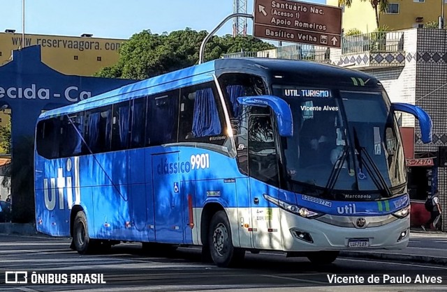 UTIL - União Transporte Interestadual de Luxo 9901 na cidade de Aparecida, São Paulo, Brasil, por Vicente de Paulo Alves. Número da foto: #7027362.