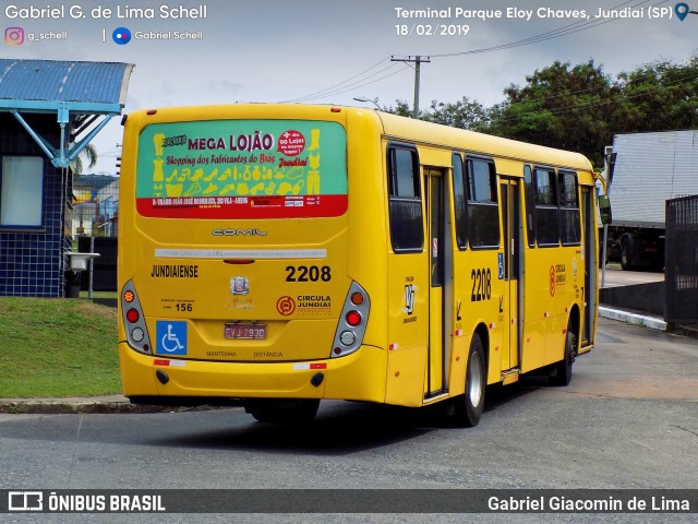 Viação Jundiaiense 2208 na cidade de Jundiaí, São Paulo, Brasil, por Gabriel Giacomin de Lima. Número da foto: #7028805.