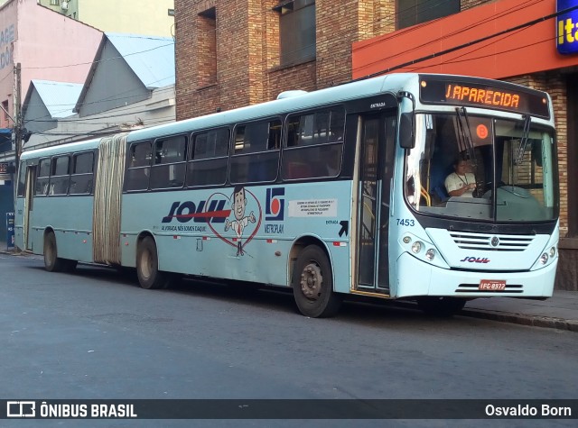 SOUL - Sociedade de Ônibus União Ltda. 7453 na cidade de Porto Alegre, Rio Grande do Sul, Brasil, por Osvaldo Born. ID da foto: 7029359.