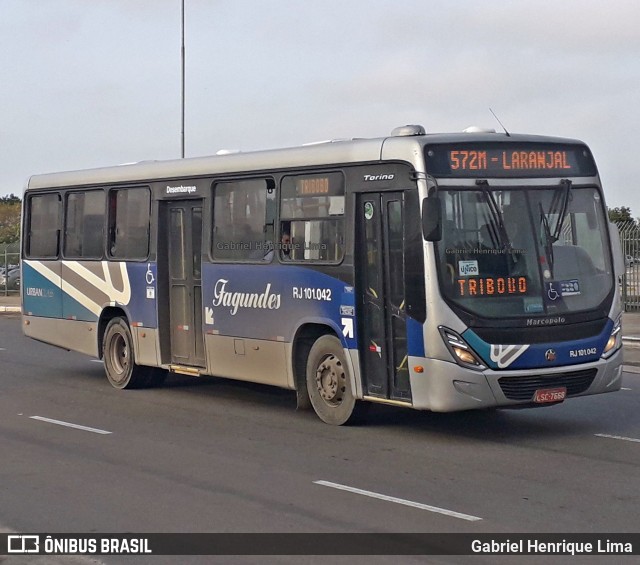 Auto Ônibus Fagundes RJ 101.042 na cidade de Niterói, Rio de Janeiro, Brasil, por Gabriel Henrique Lima. ID da foto: 7029349.