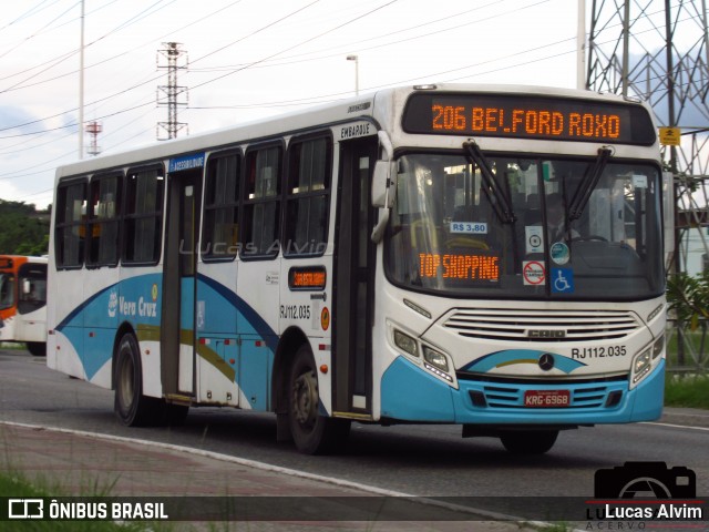 Auto Viação Vera Cruz - Belford Roxo RJ 112.035 na cidade de Nova Iguaçu, Rio de Janeiro, Brasil, por Lucas Alvim. Número da foto: #7028151.