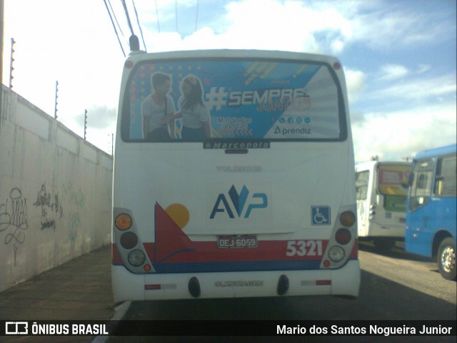 AVP - Auto Viação Paraíso 5321 na cidade de Aracaju, Sergipe, Brasil, por Mario dos Santos Nogueira Junior. ID da foto: 7105132.