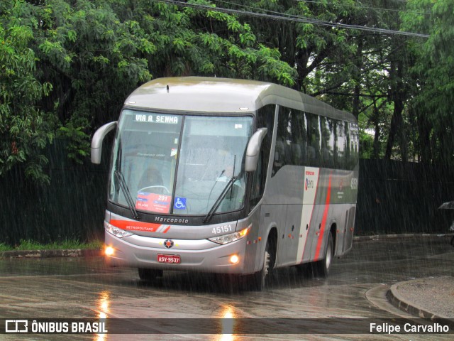 Empresa de Ônibus Pássaro Marron 45151 na cidade de São Paulo, São Paulo, Brasil, por Felipe Carvalho. ID da foto: 7105406.