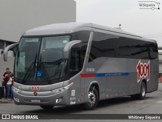 Auto Viação 1001 RJ 108.136 na cidade de Rio de Janeiro, Rio de Janeiro, Brasil, por Whitiney Siqueira. Número da foto: #7030757.
