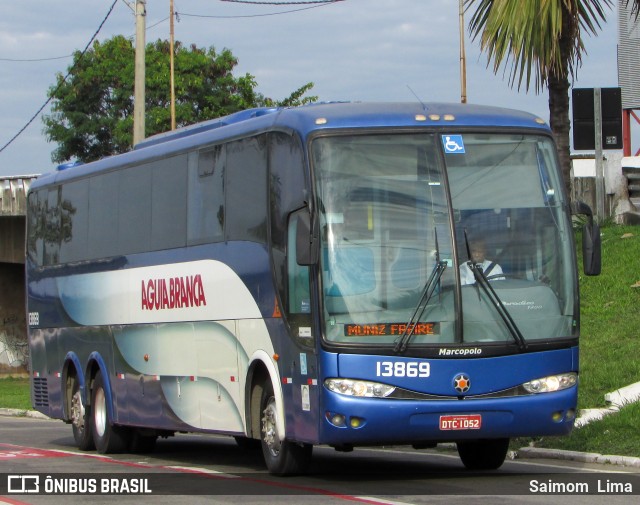 Viação Águia Branca 13869 na cidade de Vitória, Espírito Santo, Brasil, por Saimom  Lima. ID da foto: 7031857.