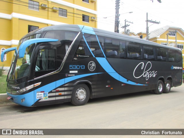 Empresa de Ônibus Nossa Senhora da Penha 53013 na cidade de Itaperuna, Rio de Janeiro, Brasil, por Christian  Fortunato. ID da foto: 7034422.