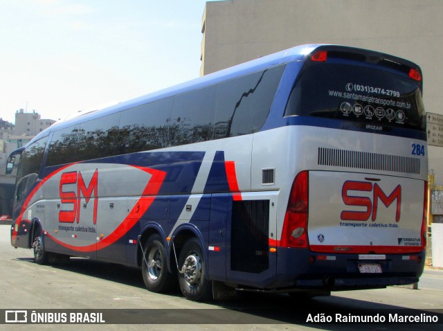 Transporte Coletivo Santa Maria 284 na cidade de Belo Horizonte, Minas Gerais, Brasil, por Adão Raimundo Marcelino. ID da foto: 7034321.