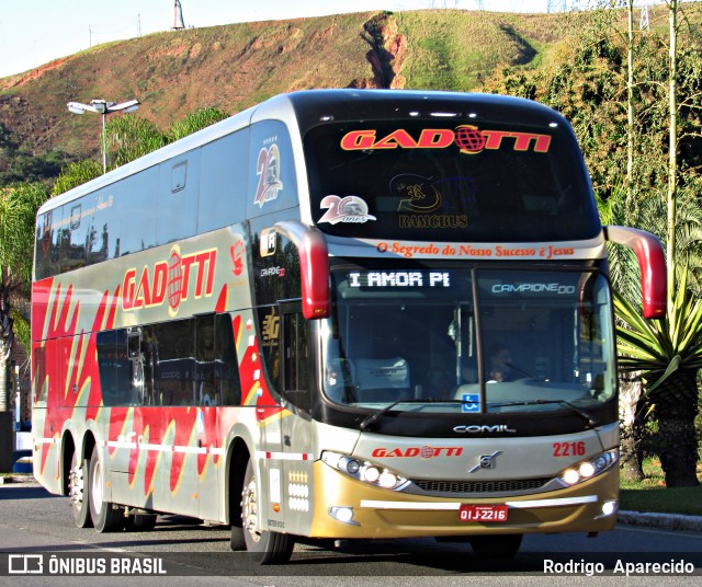 Auto Viação Gadotti 2216 na cidade de Aparecida, São Paulo, Brasil, por Rodrigo  Aparecido. Número da foto: #7034433.