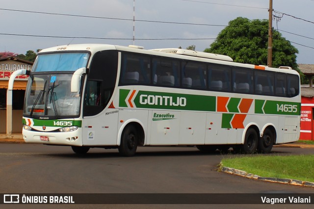 Empresa Gontijo de Transportes 14635 na cidade de Foz do Iguaçu, Paraná, Brasil, por Vagner Valani. ID da foto: 7032122.