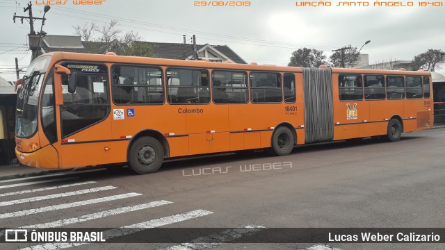 Viação Santo Ângelo 18401 na cidade de Curitiba, Paraná, Brasil, por Lucas Weber Calizario. ID da foto: 7035908.