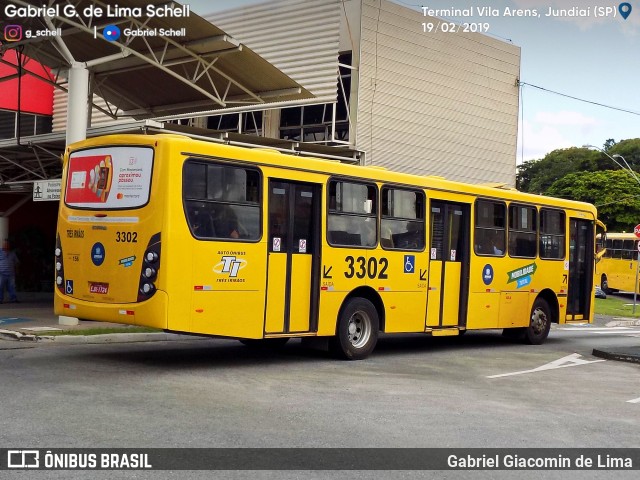 Auto Ônibus Três Irmãos 3302 na cidade de Jundiaí, São Paulo, Brasil, por Gabriel Giacomin de Lima. Número da foto: #7039800.