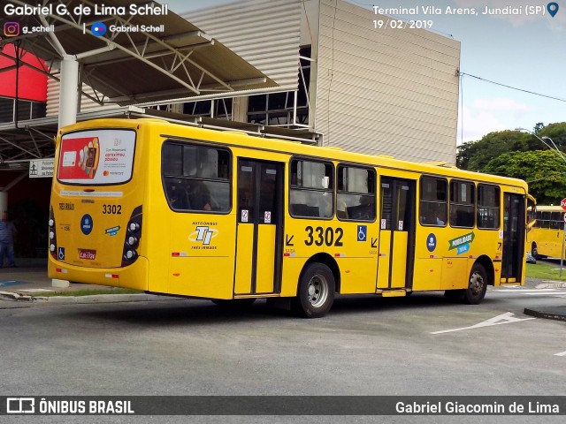 Auto Ônibus Três Irmãos 3302 na cidade de Jundiaí, São Paulo, Brasil, por Gabriel Giacomin de Lima. ID da foto: 7039800.