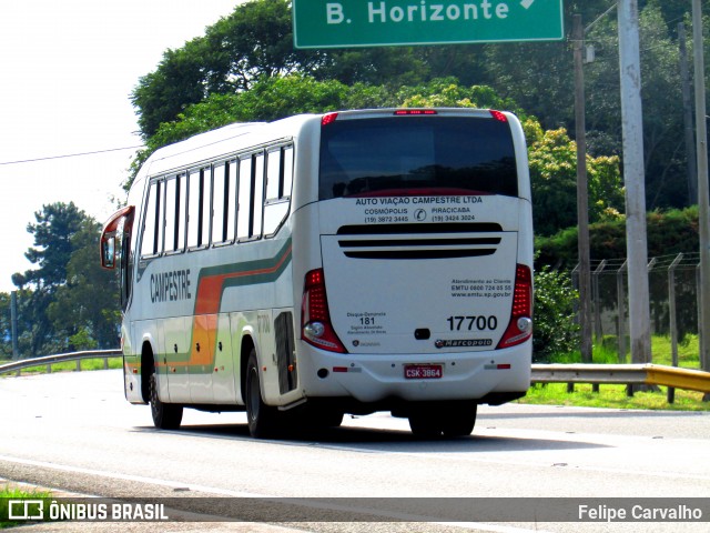 Viação Campestre 17700 na cidade de Atibaia, São Paulo, Brasil, por Felipe Carvalho. Número da foto: #7039357.