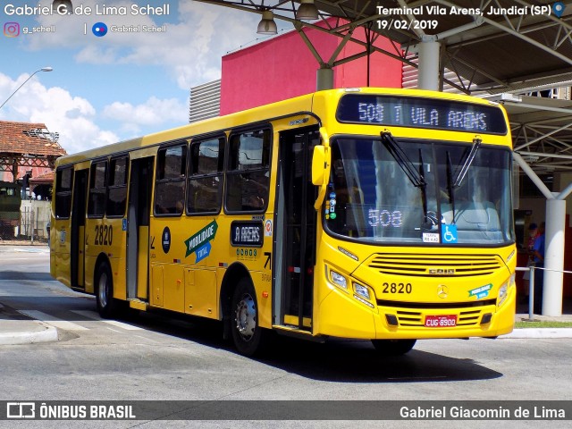 Viação Jundiaiense 2820 na cidade de Jundiaí, São Paulo, Brasil, por Gabriel Giacomin de Lima. Número da foto: #7039768.