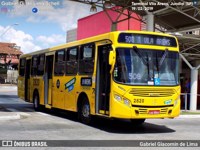 Viação Jundiaiense 2820 na cidade de Jundiaí, São Paulo, Brasil, por Gabriel Giacomin de Lima. ID da foto: 7039768.