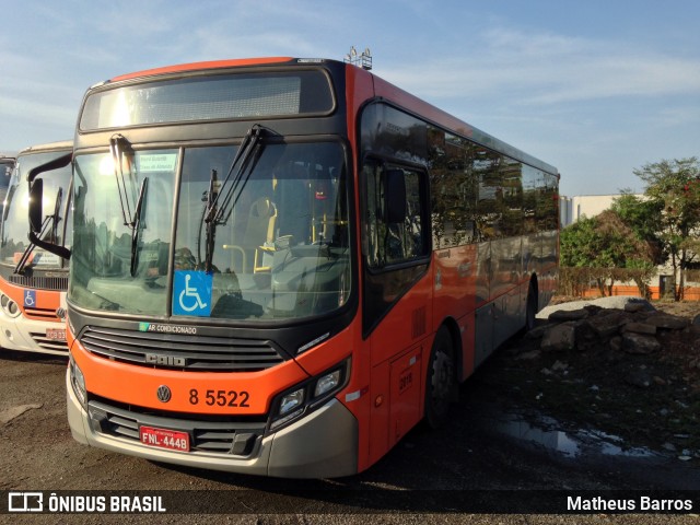 Auto Viação Transcap 8 5522 na cidade de São Paulo, São Paulo, Brasil, por Matheus Barros. ID da foto: 7042343.