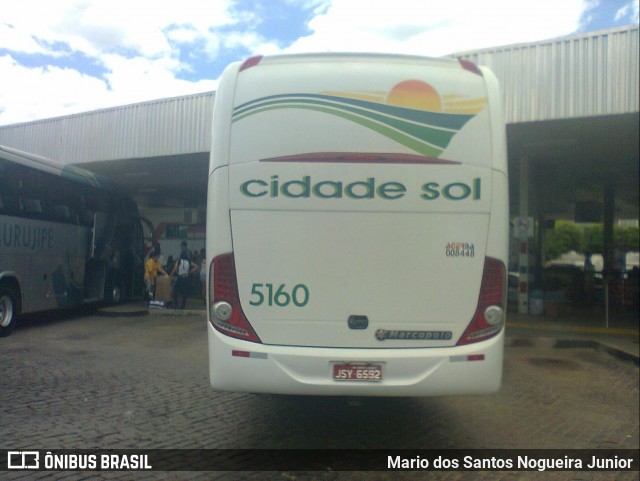 Viação Cidade Sol 5160 na cidade de Jequié, Bahia, Brasil, por Mario dos Santos Nogueira Junior. ID da foto: 7042405.