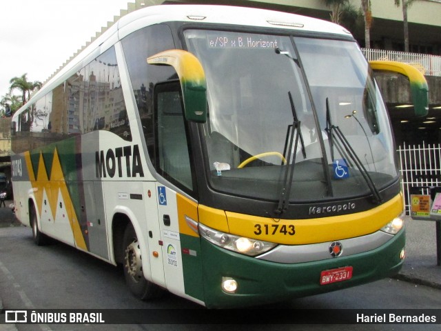 Viação Motta 31743 na cidade de Belo Horizonte, Minas Gerais, Brasil, por Hariel Bernades. ID da foto: 7043582.